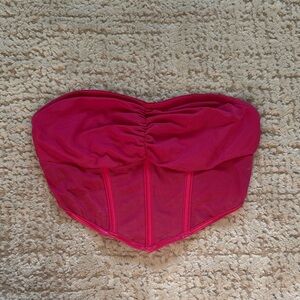 SHEIN Vibrant Pink Strapless Crop Top